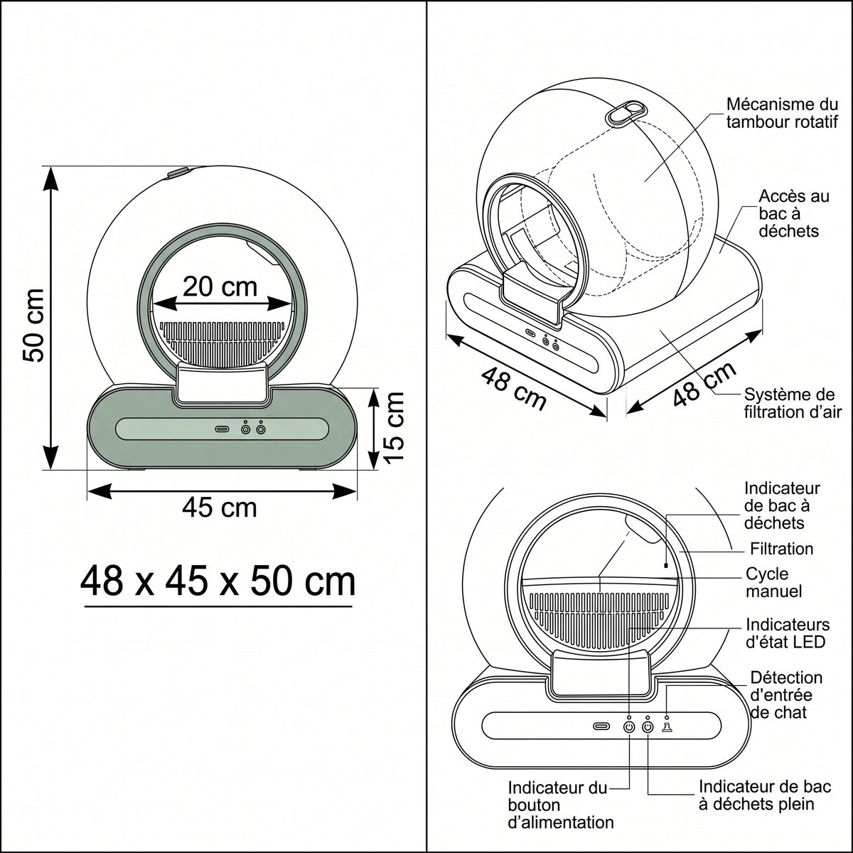 Litière Automatique pour Chat | Autonettoyante & Design